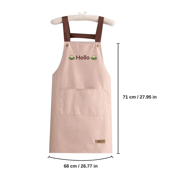 Pembe Hello Mutfak Önlüğü - Su Geçirmez, Yağa Dayanıklı