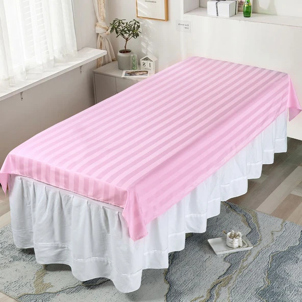 Merserize Pamuk Güzellik Salonu Yatak Örtüsü 120x200 cm - Pembe (Deliksiz)