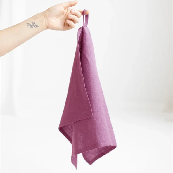 Minimalist Nordic Keten Amerikan Servis - Mor Gri - 35x55cm