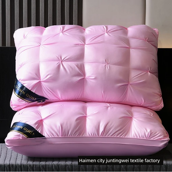 Yıkanabilir Kuş Tüyü Kadife Boyun Koruyucu Ekmek Yastık - Pembe