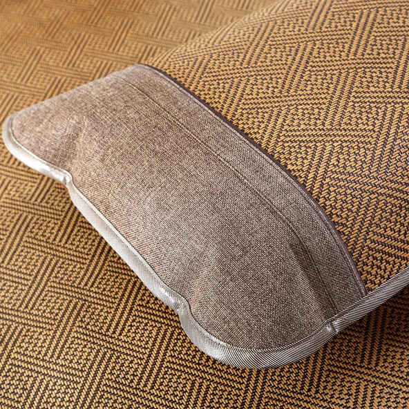 Nefes Alabilen Yazlık Yastık Kılıfı - Sarmaşık Desenli - 48x74 cm (İki Adet) - 4