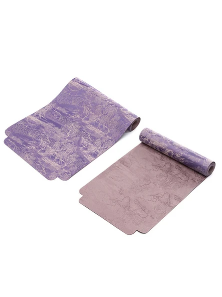 Çin Tarzı Su Geçirmez Çay Matı - Çift Taraflı Mor 30x150cm - 6