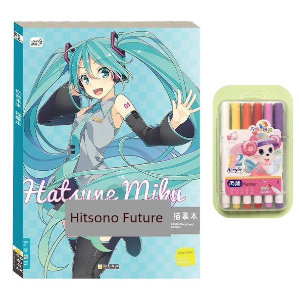 Çizgi Roman Karakter Çizim Kitabı - Hitsono Future + 12 Renkli Markör