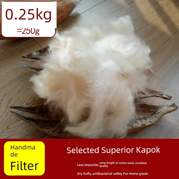 El Yapımı Seçilmiş Kapok Yastık Dolgusu - (0.25kg)