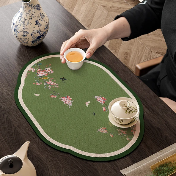 Çin Tarzı Diatomlu Çamur Çay Matı - Mi Chun - 40x60cm (Serbest Kesim)