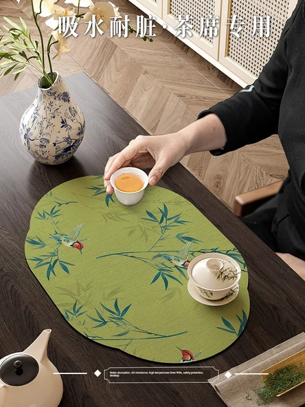 Çin Tarzı Diatomlu Çamur Çay Matı - Mi Chun - 50x60cm (2 Adet, İndirimli) - 3