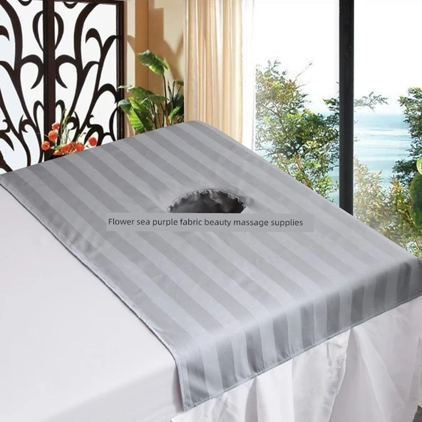 Pamuklu Masaj Yatağı Lastikli Çarşaf - Yüz Delikli - Beyaz Polyester Pamuklu (Kırışmaz) 50cm x 80cm - 6