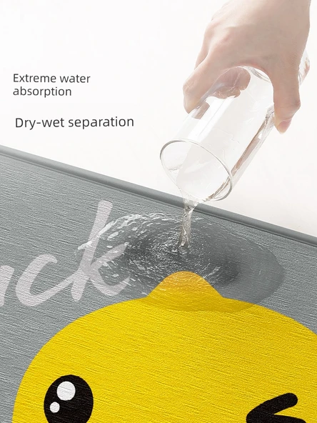 Çizgi Film Ördekli Banyo Paspası 60x90 cm - Dans Eden Ördek - 4