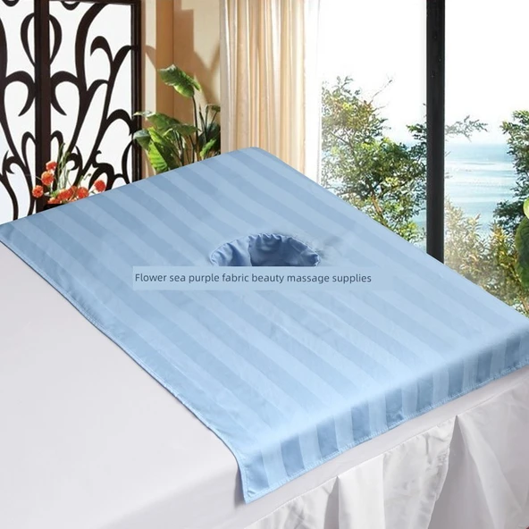 Pamuklu Masaj Yatağı Lastikli Çarşaf - Yüz Delikli - Beyaz Polyester Pamuklu (Kırışmaz) 50cm x 80cm - 4