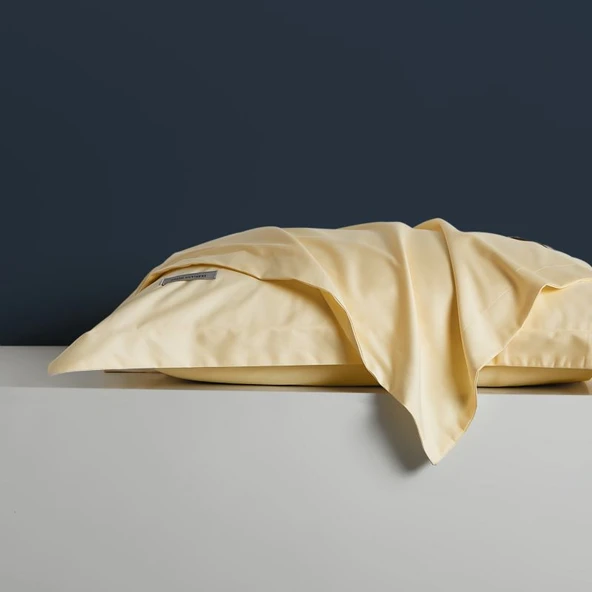 Pamuklu Otel Tipi Yastık Kılıfı - Xiangyang Sarı - 48 x 74 cm