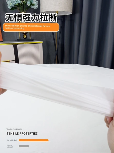 Beyaz Tek Kullanımlık Masa Örtüsü - Ekstra Kalın 10 Adet - Porselen Beyazı 1.2X1.8m - 6