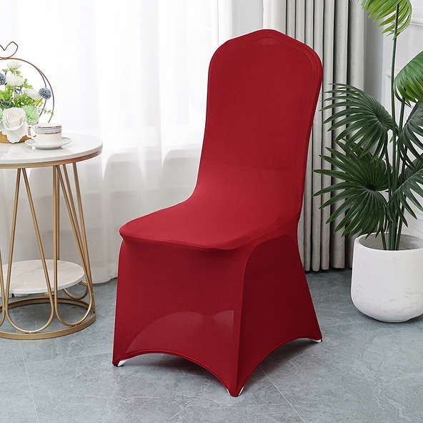 Sandalyeler için Evrensel Kılıf - Bordo İnce Model