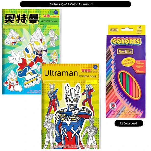 Ultraman Boyama Kitabı - Cello + Q Versiyon ve Renkli Kalem