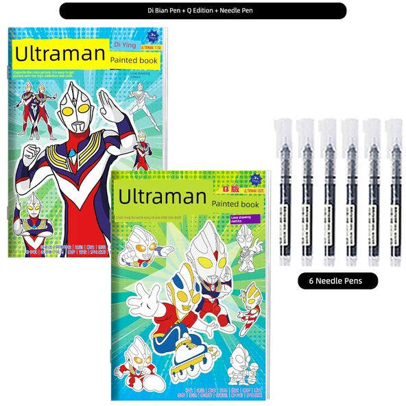 Ultraman Boyama Kitabı - Degas + Q Versiyon ve İğne Uçlu Kalem
