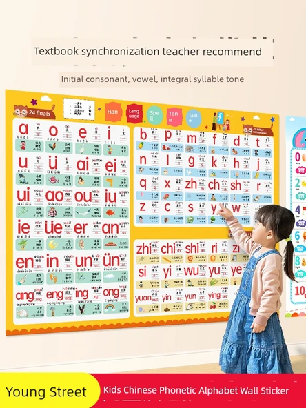 Eğitici Duvar Tablosu - Birinci Sınıf Çince İkinci Kitap Okuma Yazma Tablosu - 2'li Set - 2