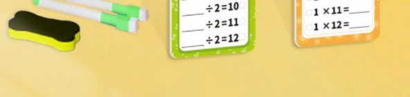 2. Sınıf Matematik Flash Kartları - Çarpma ve Bölme - Çarpma ve Bölme Alıştırma Kartı/4 Kalem 2 Silgi Hediyeli - 8