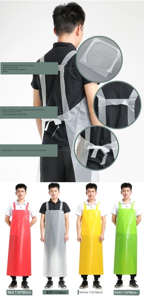 Minimalist Mutfak Önlüğü - Mavi 20 İpek - 120x90cm - Resim 8