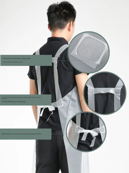 Minimalist Mutfak Önlüğü - Mavi 20 İpek - 120x90cm - Resim 4