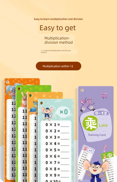 2. Sınıf Matematik Flash Kartları - Çarpma ve Bölme - Bölme Alıştırma Kartı/2 Kalem ve 1 Tahta Silgisi Hediyeli - 11