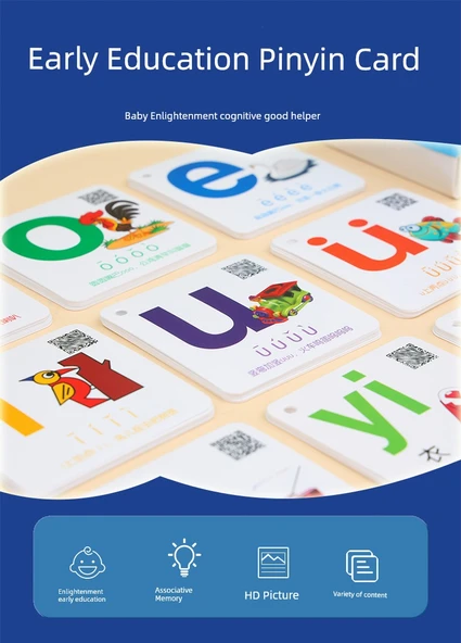 Pinyin Kartı, 1. Sınıf Okuma Yazma ve Zihinsel Hesaplama Kartı (Karton) - 6