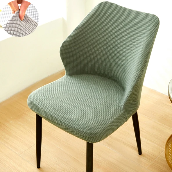 Evrensel Yemek Masası Sandalye Kılıfı - Kalınlaştırılmış Mısır Beji Yelpaze - 11