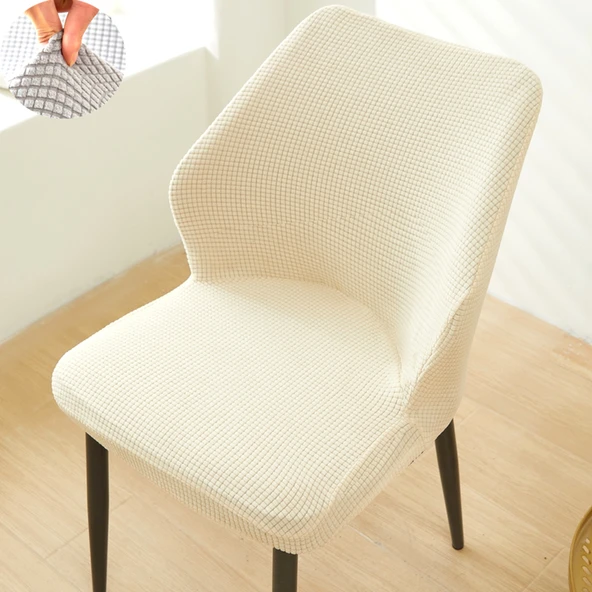 Evrensel Yemek Masası Sandalye Kılıfı - Kalınlaştırılmış Mısır Beji Yelpaze - 3