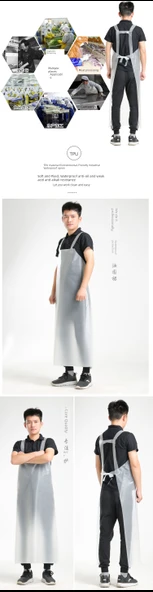 Minimalist Mutfak Önlüğü - Mavi 20 İpek - 120x90cm - Resim 10