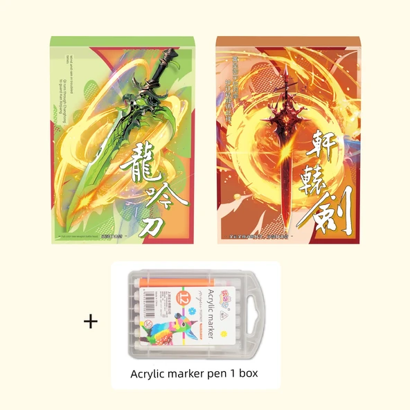 Çocuklar için Kalem Kontrolü Eğitim Kitabı - Long Yin Dao + Xuanyuan Kılıcı + Akrilik Kalem (2 Adet)