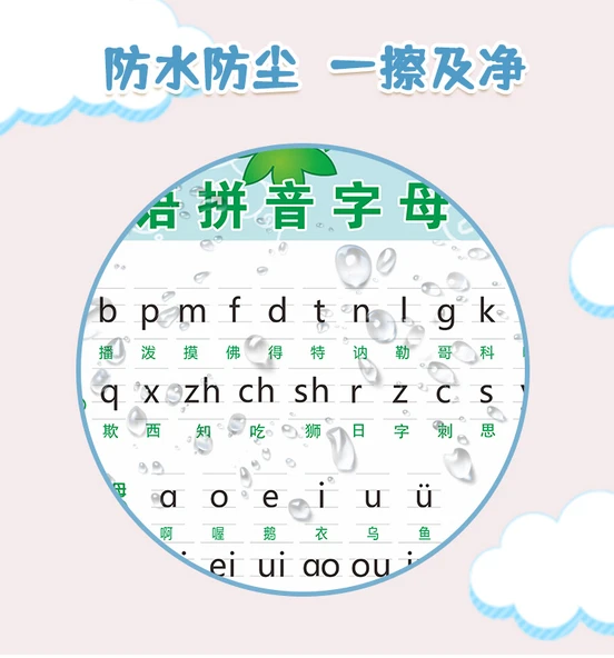Çocuklar için Çince Pinyin Alfabe ve Matematik Öğrenme Duvar Tablosu - Resme Bakarak Okuma - 11
