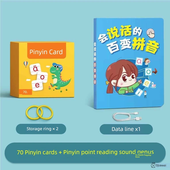 Pinyin Öğrenme Kartları - 70 Kart + Pinyin Sesli Kitap
