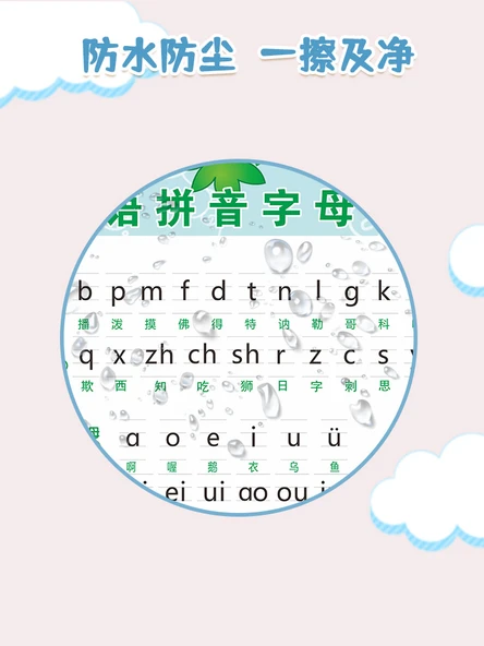 Çocuklar için Çince Pinyin Alfabe ve Matematik Öğrenme Duvar Tablosu - Resme Bakarak Okuma - 5