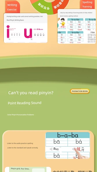 Pinyin Heceleme Eğitim Sesli Kitap - Pinyin Doğal Heceleme + 300 Tang Şiiri [Çevirili] - 10