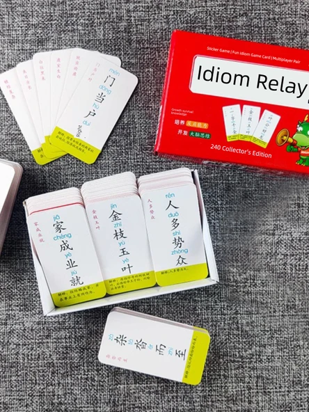 Deyim Ejderha Kart Oyunu - Çocuklar için Okuma Yazma Öğrenme Oyuncağı - 3 Kutu Deyim Solitaire + Sihirli Çince Karakterler + Resimlerle Deyim Tahmini - 3