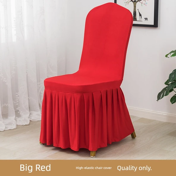 Modern Minimalist Elastik Polyester Sandalye Kılıfı - Kırmızı