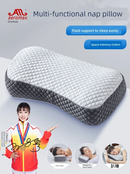 Mini Taşınabilir Hafızalı Pamuklu Boyun Koruyucu Yastık - Düşük Yastık - 1 Adet - 7-12cm - Yazlık - 2