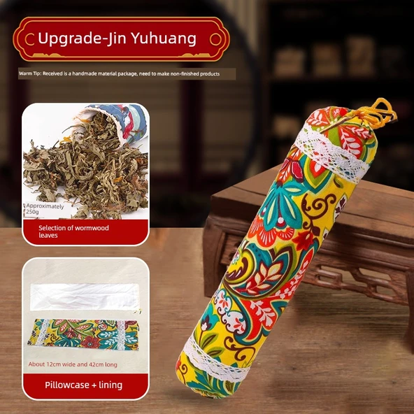 Moxa Yapraklı Boyun Yastığı DIY Seti - Gelişmiş - Pelin Otu Yaprağı - Jin Yuhuang