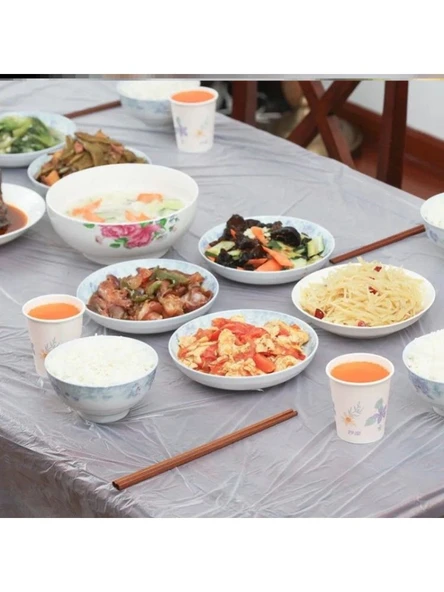 Beyaz Kalınlaştırılmış Tek Kullanımlık Masa Örtüsü 160x160cm - 6'lı Paket (60 Adet) - Resim 5