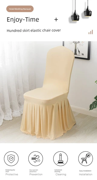 Modern Minimalist Elastik Polyester Sandalye Kılıfı - Açık Mor - 7