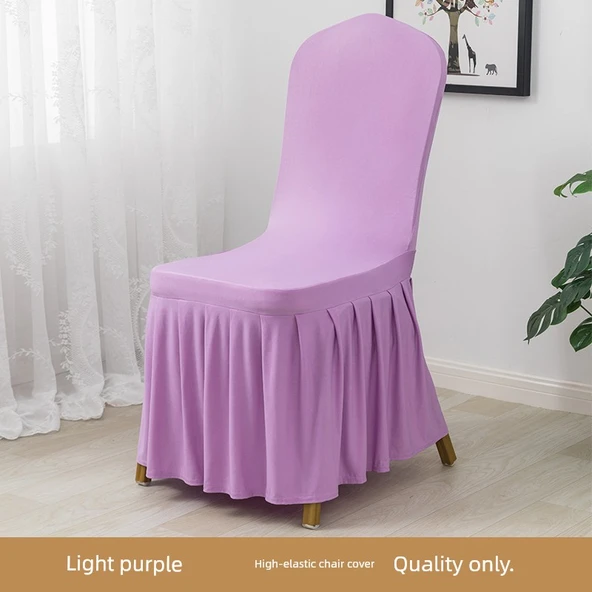 Modern Minimalist Elastik Polyester Sandalye Kılıfı - Açık Mor