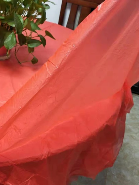 Kırmızı Düğün Ziyafet Tek Kullanımlık Masa Örtüsü - Kalınlaştırılmış Kırmızı Yuvarlak 2.6x2.6 Metre (20 Adet) - 5