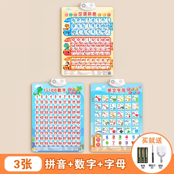Çince Pinyin Duvar Tablosu - Pinyin + Sayılar + Harfler