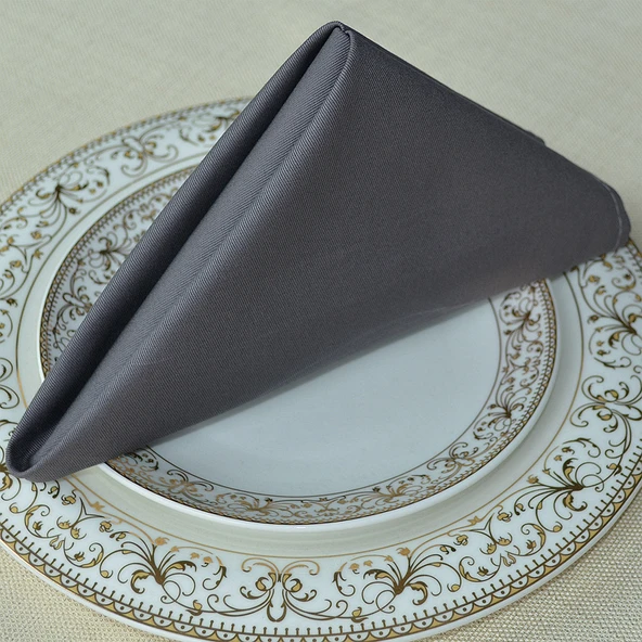 Gri Kalınlaştırılmış Pamuklu Otel Restoran Peçetesi - 35*35cm