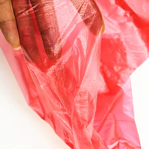 Plastik Masa Örtüsü - Yeni Kalın Kırmızı Yaprak Desenli 2.4x2.4m (2m Masa İçin, 50 Adet)