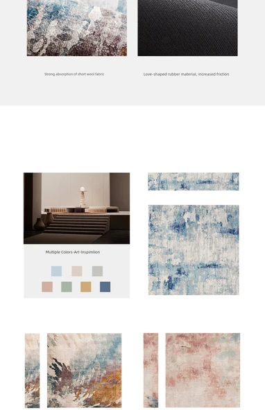 Bambu Pamuklu Kauçuk Tabanlı Merdiven Halısı - Huai Blue 30x120cm - 9