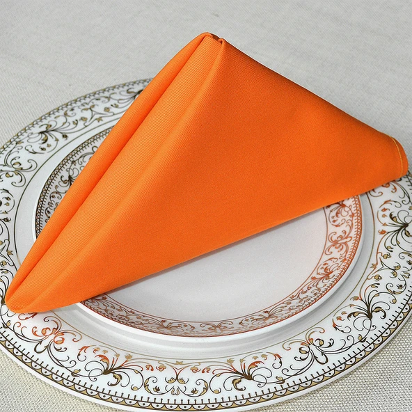 Turuncu Kalınlaştırılmış Pamuklu Otel Restoran Peçetesi - 48*48cm