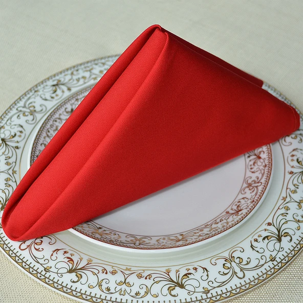 Kırmızı Kalınlaştırılmış Pamuklu Otel Restoran Peçetesi - 35*35cm