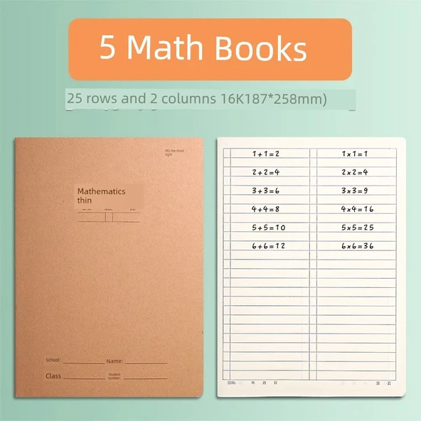 16K Matematik Defteri - 5 Adet