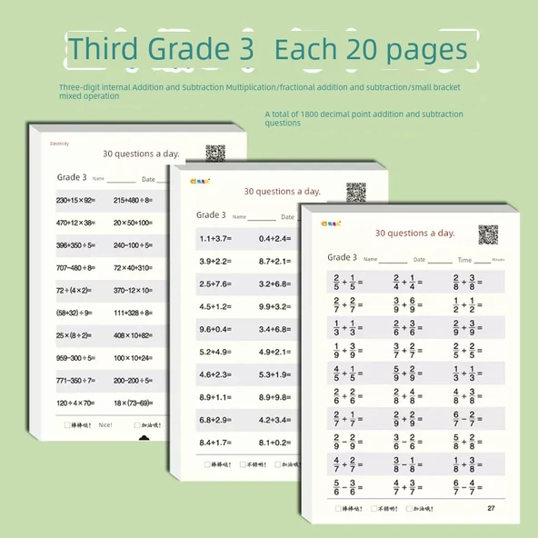 Günlük Matematik Alıştırmaları - 3. Sınıf (1800 Soru) - 1