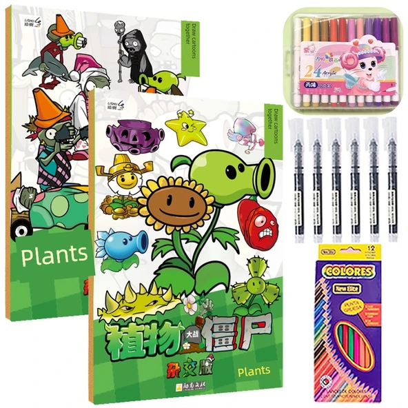 Plants vs Zombies Boyama Kitabı - Zombi ve Bitki + Hediye Paketi