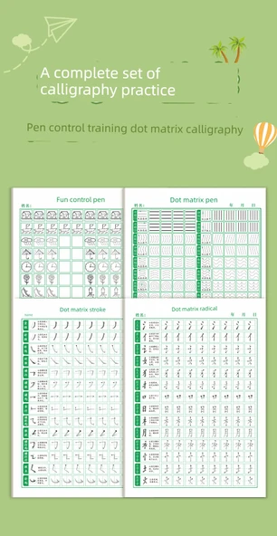 Kaligrafi Alıştırma Kitabı - 9 Kitap Set + 2. Sınıf Kaligrafi Kağıdı - 5